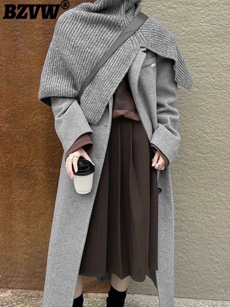 

BZVW Fashion Office Lady Versatile Loose Wool Overcoat Women's 2023 Winter New Simple Casual Single Breasted Wool Coat 25X3512