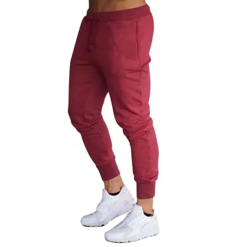 new Hot sale solid casual Mens Casual Slim Fit Tracksuit Sports Solid Male Gym Cotton Skinny Joggers Sweat Casual Pants Trousers