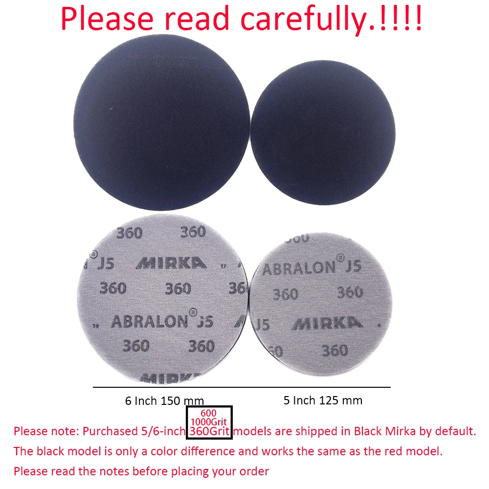 Mirka Abralon 6 inch Sponge Sanding Disc 8A-241 Foam Hook & Loop Round Sandpaper 180-4000 Grit Elastic Polishing Grinding