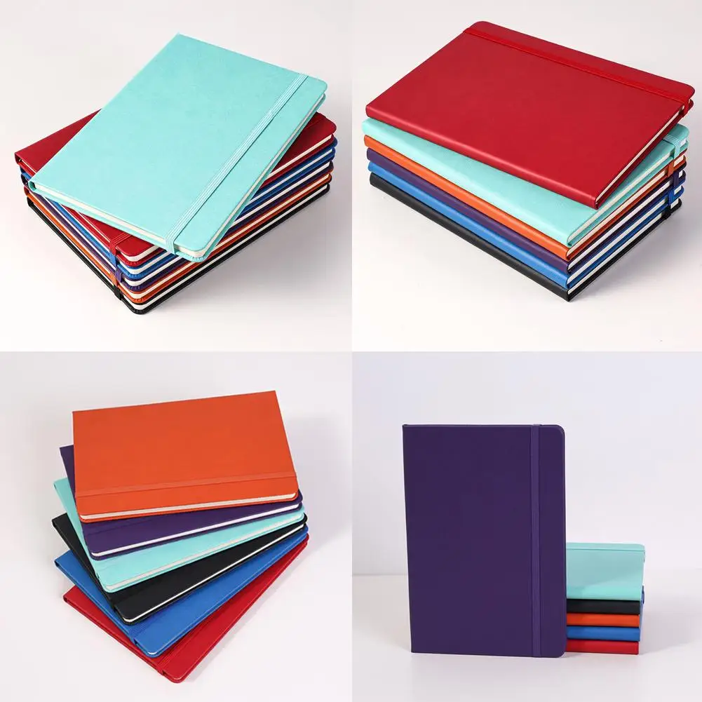 Business Office Notepad A5 Leather Strap Elastic Pu Leather Office Notebook Business Notepad