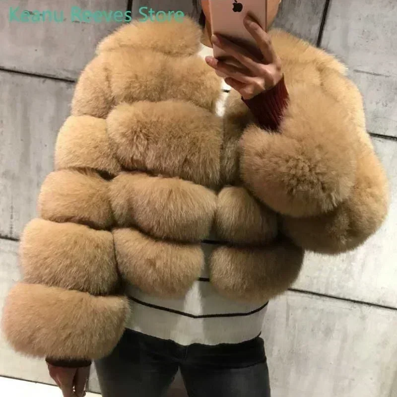 NEW Faux Waschbären Pelzmantel Frauen Jacke Luxus Mantel Frauen Winter Flauschige Jacke Dicke Warme Pelzigen Pelz Outwear 4