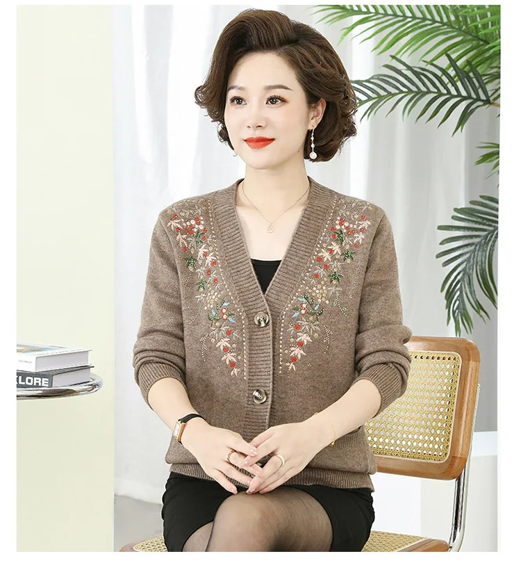 Gilet Femme Manches Longues - Cardigan Imprimé Oversize Pour Automne-hiver - Chaud Et élégant