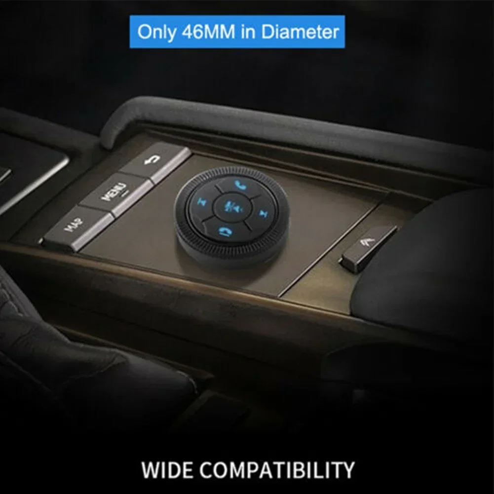 자동 스티어링 휠 컨트롤러 46mm x 12mm 범용 자동차 스티어링 휠 GPS 무선 버튼 키 볼륨 원격 제어 도구
