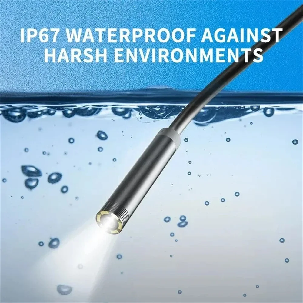 1080P Type C 7.0MM IP67 Waterproof Endoscope Camera LED Adjustable Flexible Inspection Borescope Dual Lens Camera For Phone PC 3