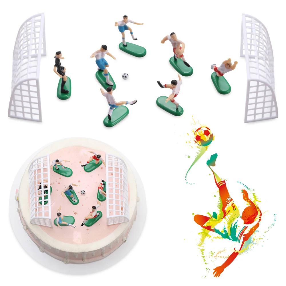 

Home Cake Toppers Cake Decorations DIY Football Toppers Cupcakes Set of 9 Soccer Toppers for Birthday Cake