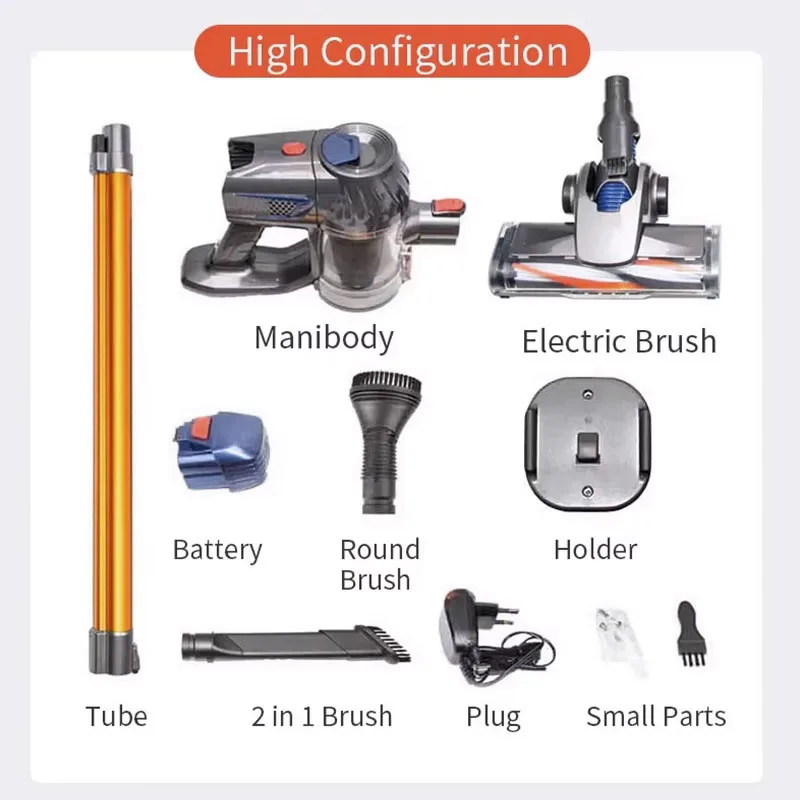 مكنسة كهربائية محمولة باليد من IDEACH بقوة 15 كيلو باسكال، شفط قوي، وضعين للطاقة، مكنسة كهربائية بإضاءة LED، مكنسة كهربائية لاسلكية