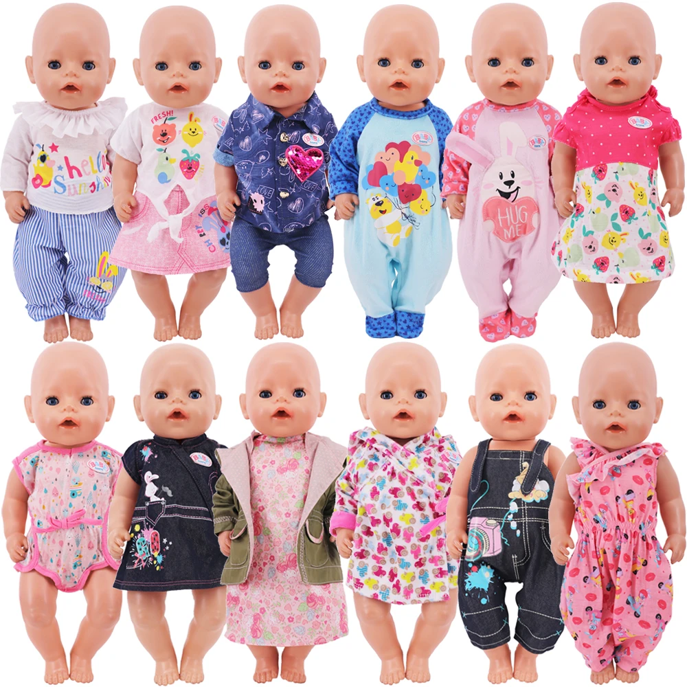 

Clothes For Doll Baby Top Pant Overcoat Doll Accessoires 43Cm Reborn Baby&18Inch American Pop Girl Toys Our Generation