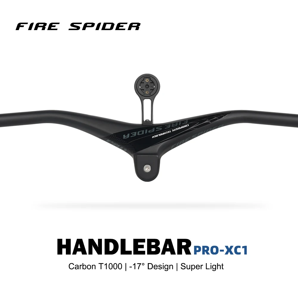 

FIRE SPIDER-T1000 Carbon Bicycle Handlebar, Matte Black, MTB, Integrated Handlebar Stem, 740mm, 80mm, 90mm, 100mm, 110mm