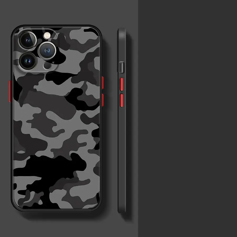 Matte Black Camouflage Soft Cover Phone Case