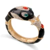 HAHA&TOTO New Arrived Women's Gold Plated with Full AAA Rhinestones Dolphin Animal Bracelet Statement Enamel Bangle 6 Colors 4
