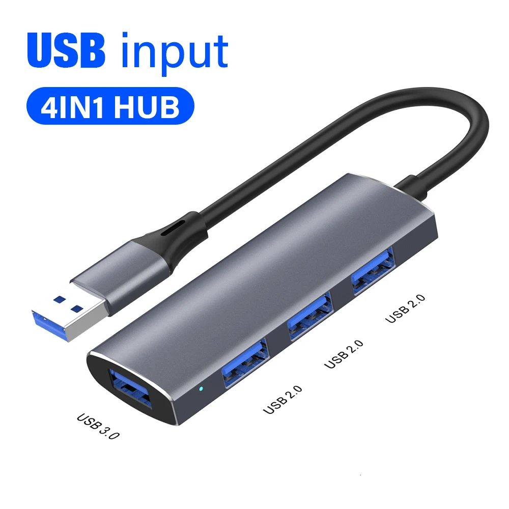 Ultra High-Speed 4-Port USB 3.0 Hub with Type-C Splitter