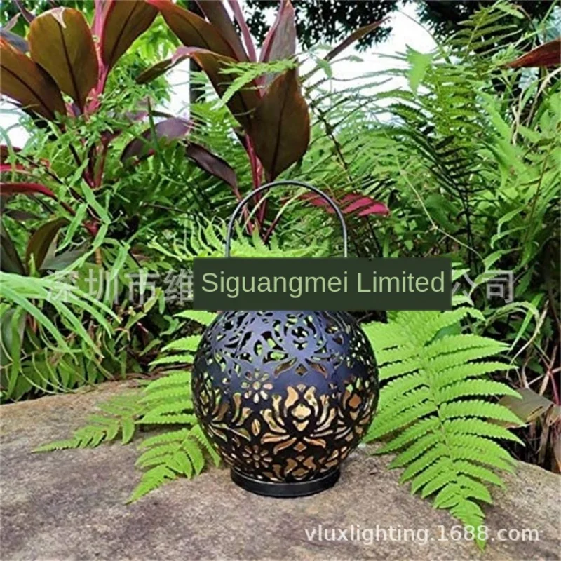 LED Solar Projection Lamp Lantern Hanging Solar Lights Outdoor Garden Lights Metal Waterproof Table Lamp Home Decoration