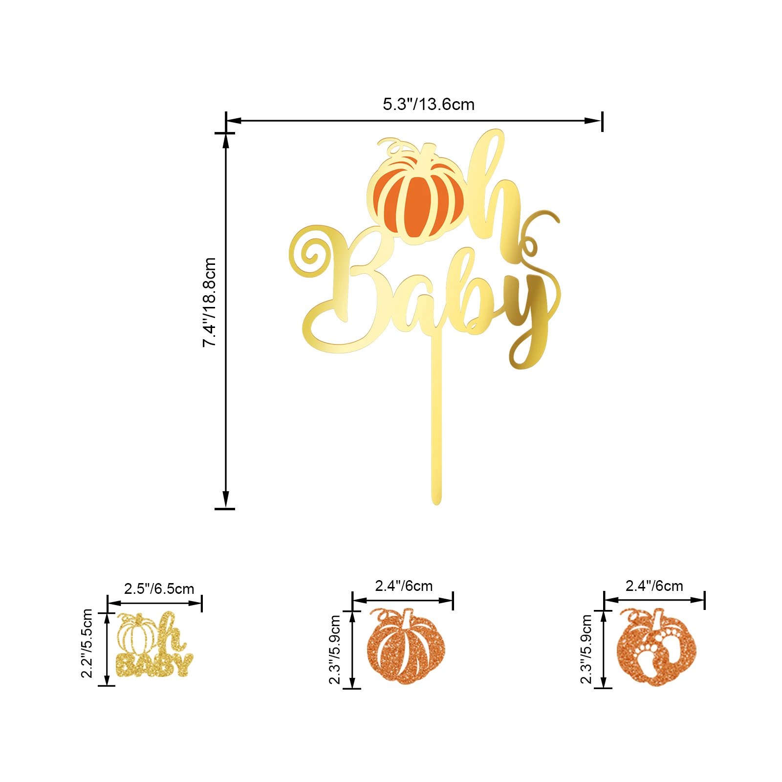 Fall Themed Baby Shower Decoration Set Thanksgiving Pumpkin Themed Oh Baby Cake Cupcake Banners with Turkey & Maple Leaves