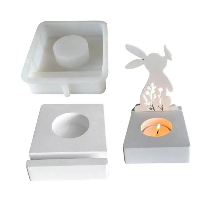 Easter Bunny Molds Silicone Cute 3D Rabbit Butterfly Easter Silicone Molds Candle for Candle Making Non-stick Plaster Clay silicone mold