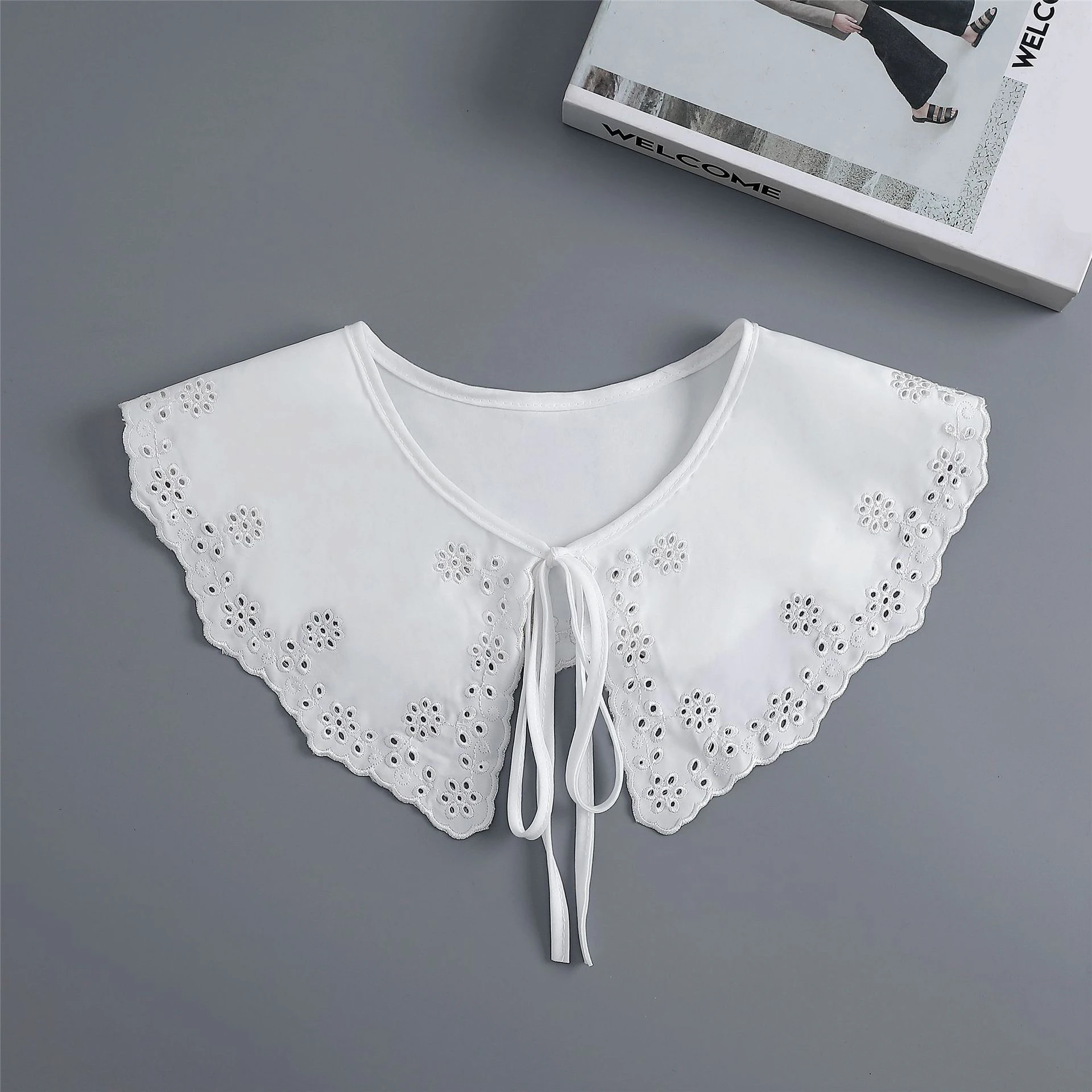

Fake Collar Scarf Shawl Women's Shirt White Hollow Out False Collar Vest Decorative Girls Shirt Detachable Collar Scarf Shawl