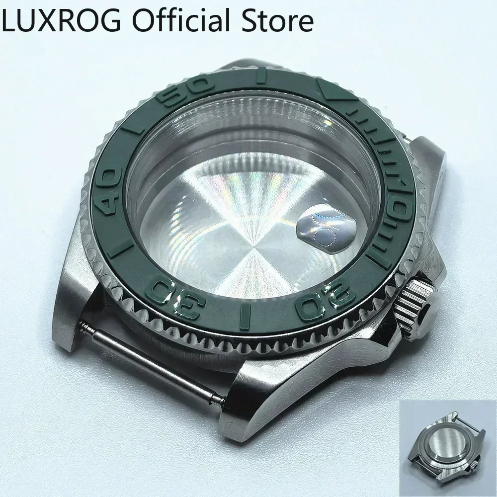 Stainless Steel 40MM Black Blue Ceramic Insert Watch Case