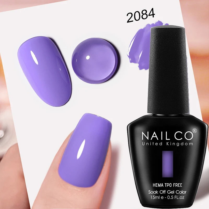 NAILCO Premium Soft Color Gel Polish - Vibrant Semi-Permanent Varnish, HEMA & TPO Free