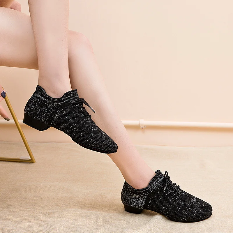 Leather Shoes Sole Woman Adult Square Sport Shoes Modern Sailor Women Shoes Ballet Dancing Soft Gym Latin Dance Socks Shoes