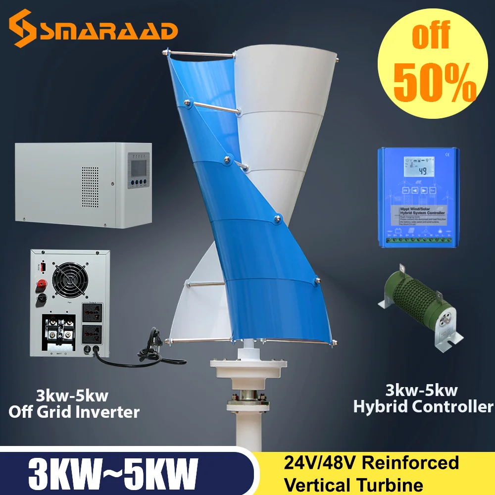European Duty Free Poland Of Vertical Wind Turbines 5000W 24V 48V Maglev Offgrid System For Small Household Factor