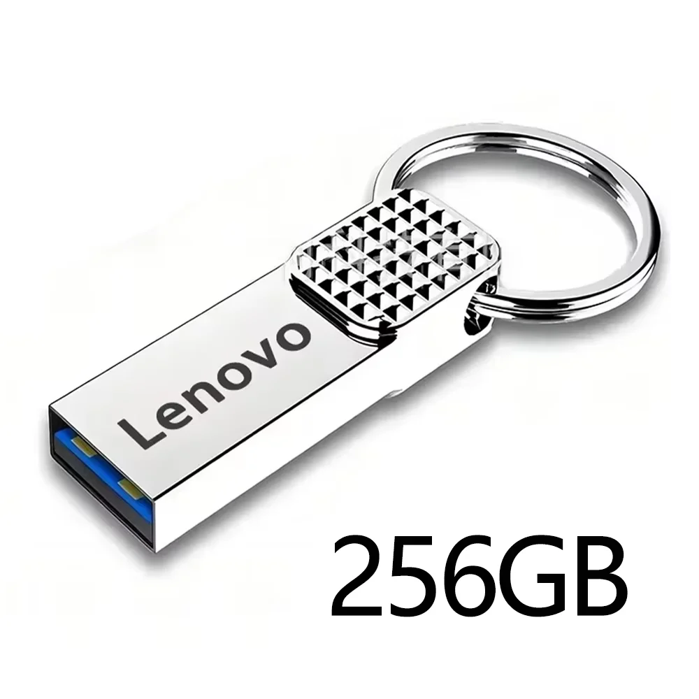 Lenovo Silver USB Flash Drive with Free Key Chain - Multiple Storage Options