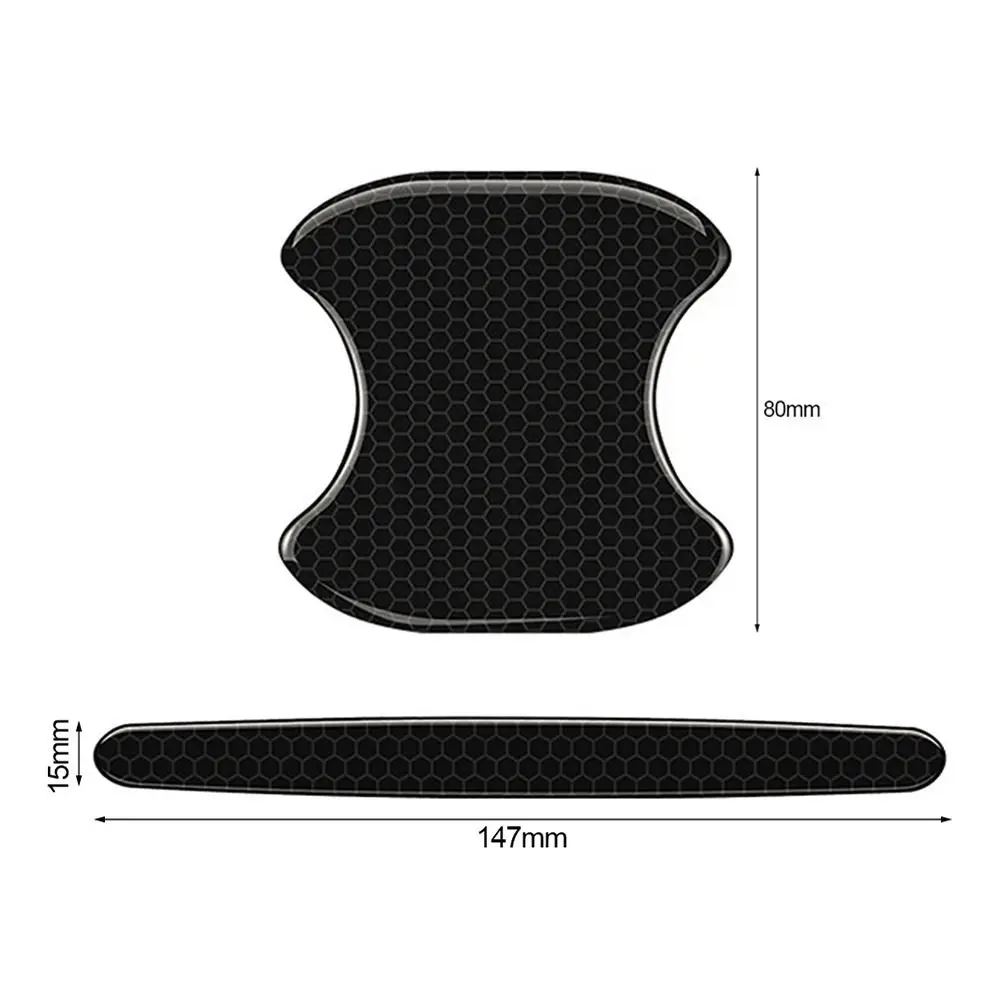 4/8pcs Car Door Handle Bowl Scratch Protective Stickers Carbon Fiber Protector Car Handle Anti-collision Protection Strip