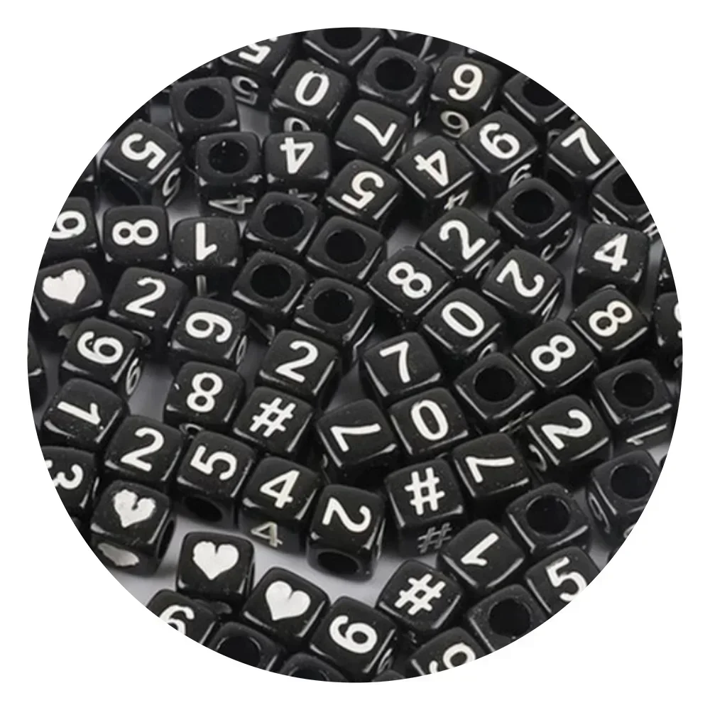 Pandahall - 100 perline in acrilico con lettera dell'alfabeto 7 x 4 mm