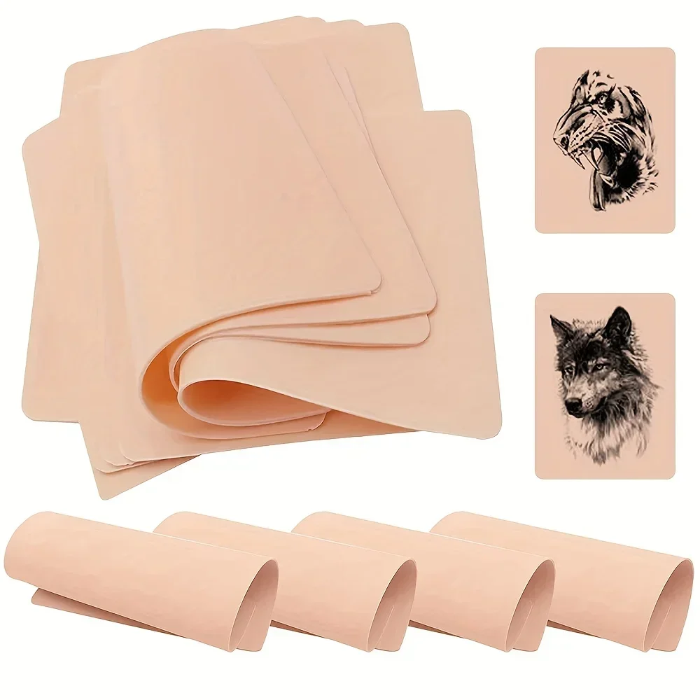 Blank Tattoo Practice Skin 5/10Pcs Tattoo Skin Practice Double Sides Microblading Eyebrow Fake Sheet tattoo practice skin