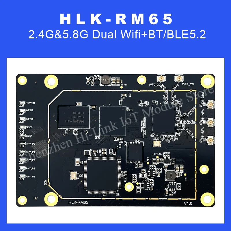 Hilink Gigabit WiFi6 AX3000 Routing Module HLK-RM65 MT7981B Dual-core MT7981B+MT7976C+MT7531A Chipset 2.4G+5.8G Testkit 2