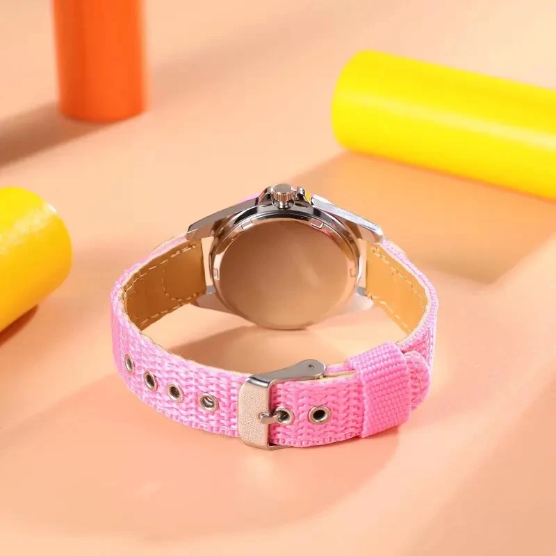Cute Boys Girls Quartz Watch Kids Children's Fabric Strap Student Time Clock Wristwatch Colorful Number Dial birthday Gifts 2