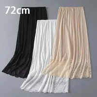 3 longueurs sous-jupe de base Modal femme demi-longueur jupe dentelle Slip intérieur jupe courte femmes demi robe jupon Long 2