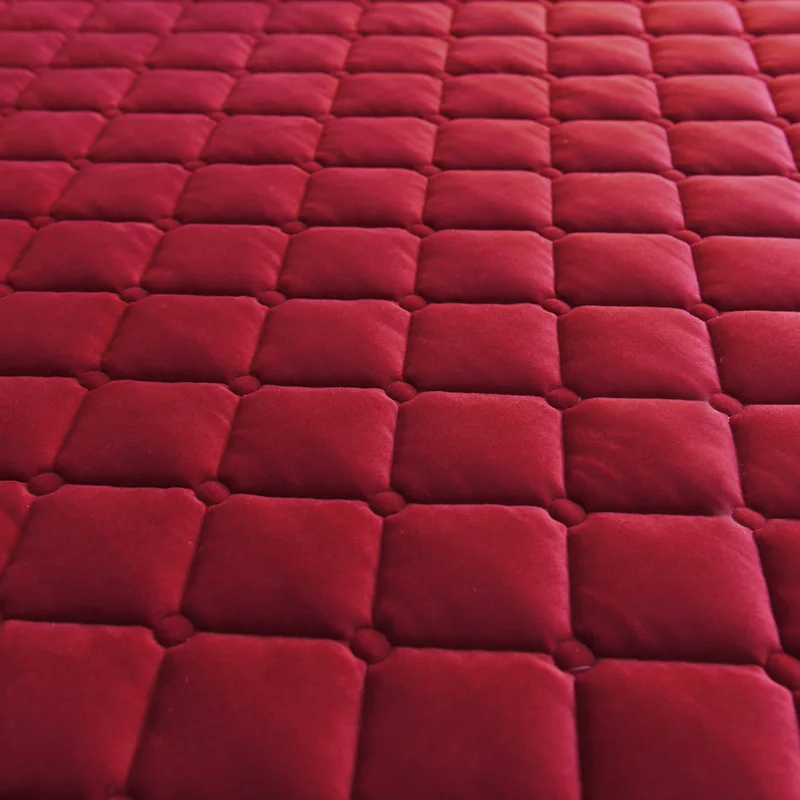 Plush Thicken Quilted Fitted Sheet Warm Soft Velvet Fit Sheet Single Double Queen Size Mattress Cover With Elastic Band Bedsheet 4