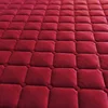 Plush Thicken Quilted Fitted Sheet Warm Soft Velvet Fit Sheet Single Double Queen Size Mattress Cover With Elastic Band Bedsheet 4