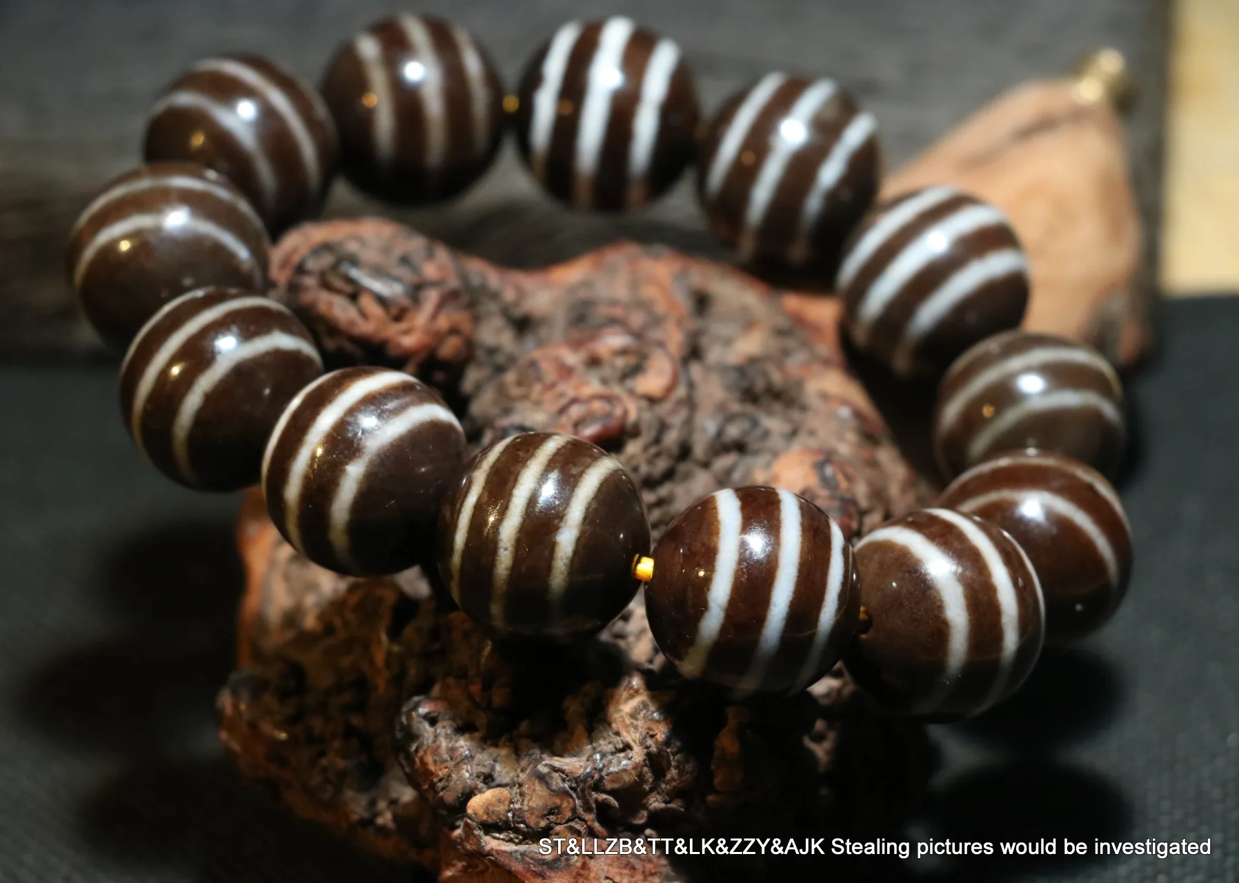 

Энергетические тибетские старые Агаты, 3 полосы, круглые бусины дзи, Amulet тотемный браслет 18MMs в TIMESTOWN UPD220420