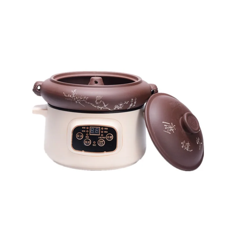 Slow Cooker for Home Use Electric Steam Cooker Purple Clay Soup Pot for Chinese Herbal Medicine Stew 2