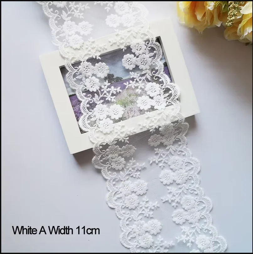 20야드 메쉬 레이스 트림 면 자수 DIY 의류용, 바느질 액세서리, 직물 의류 장식