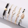 5PCS Set Watch For Women Luxury Leather Analog Ladies Quartz Wrist Watch Fashion Bracelet Watch Set Female Relogio Feminino 3