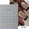 Silver Gold Lines Stripe Nail Sticker Decals Metal Strip Luxury Nails Slider 3D Self Adhesive Design Nail Art Stickers Paper 3
