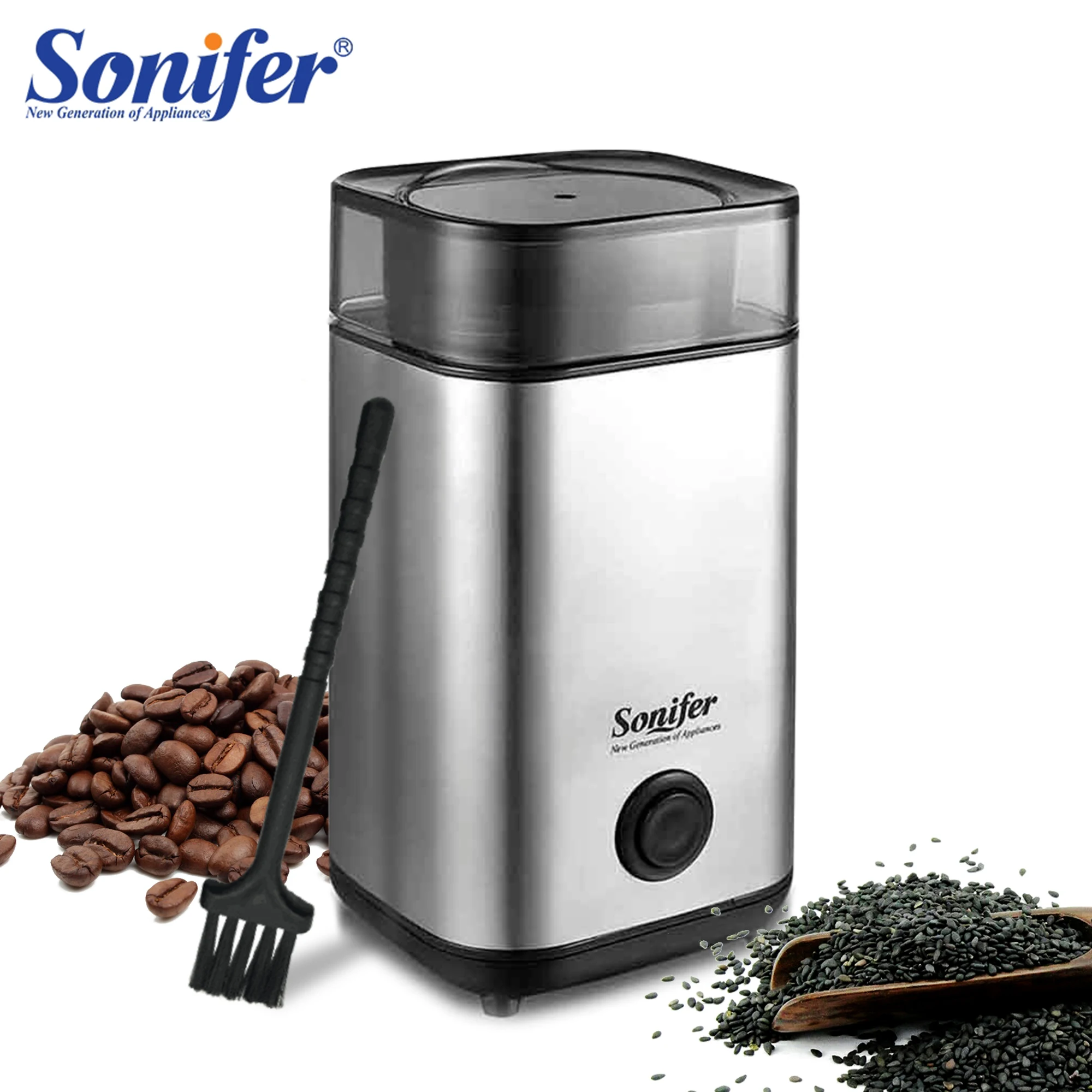 Mini Electric Coffee Grinder Kitchen Salt Pepper Grinder Powerful Spices Nut Seed Coffee Beans Mill Herbs Nuts 220V Sonifer