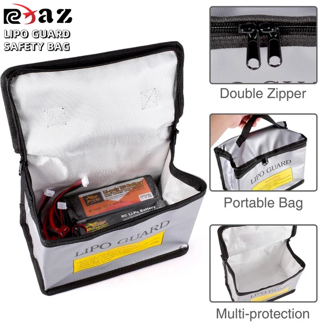 Lipo Guard Safety Bag Fireproof Explosion-Proof Portable Lipo Safety Bag 215*115*155mm for RC FPV Racing Drone Car Battery Safe 1