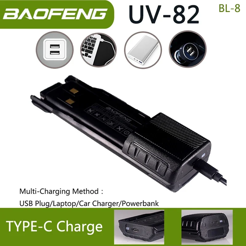 Caricabatteria 100-240 V Per UV82 UV-8D UV-82HX Radio Bidirezionale Walkie Talkie Caricabatteria Agli Ioni Di Litio Per Tutte Le Serie UV-5R Resistente Alla Corrosione(ME - Foto 7