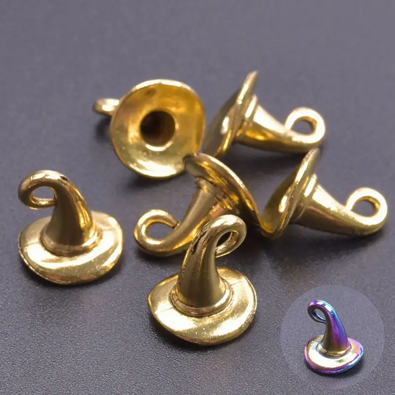 

20pcs/lot Magic Witch Hat Rainbow Charms Alloy Pendnat Fit diy Bracelets Gold Plated Charms for jewelry making Necklace Material