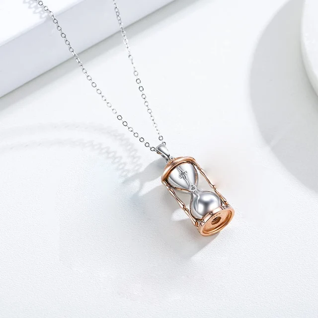 Hourglass Silver Urn Necklace For Ashes Human Ashes Urn Jewelry