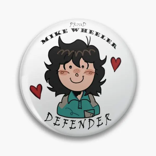 

Мягкая булавка для пуговиц Proud Mike Wheeler Defender, креативная брошь, украшение для шляпы, женское металлическое милое ювелирное изделие, булавка для лацкана для влюбленных, модный воротник