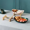 Living Room Plastic Storage Container Fruit Plate Garden Snack Home Decoration Dish Afternoon-tea Three-layer Cake basket dishes 2