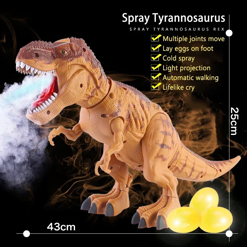 Big Rc Electric Dinosaur Toys Walking Jet Dinosaur World with Mechanical Voice Tyrannosaurus Rex Lay Egg Children Baby Gifts