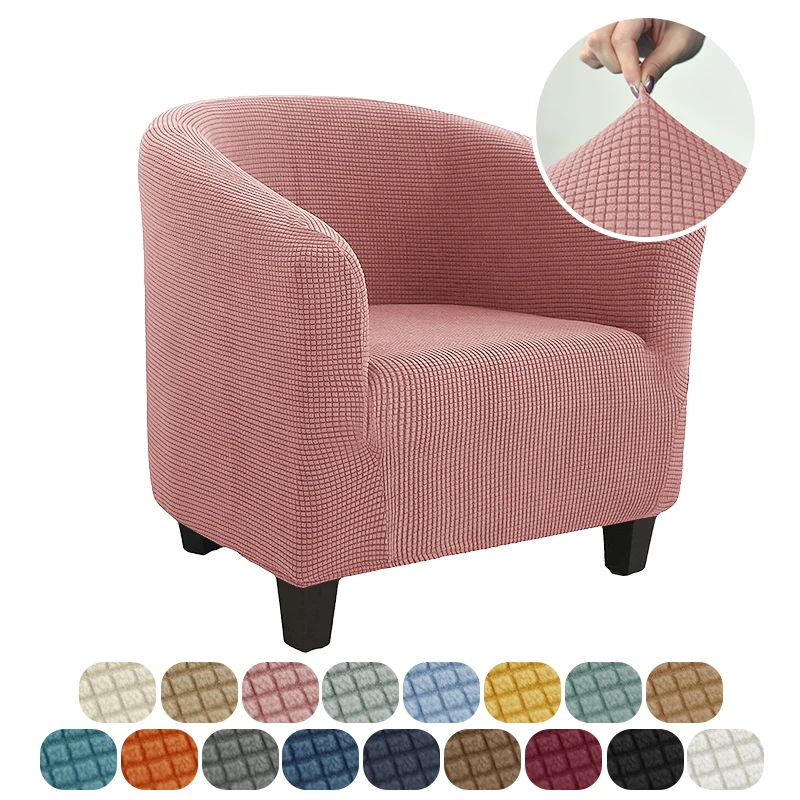 

Club Chair Cover Stretch Tub Chair Slipcover Solid Color Sofa Cover Polar Fleece Couch Covers for Study Bar Counter Living Room