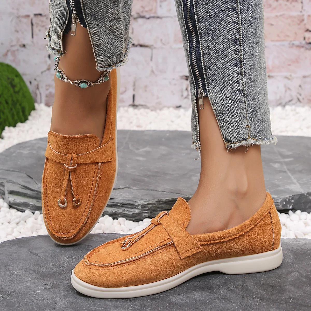 Woman Trend Women Loafers Slip on Ladies Flats High Quality Spring Autumn Casual Flat Single Shoe S72bdf154da244e0c8a06dad6f58eb5ffu