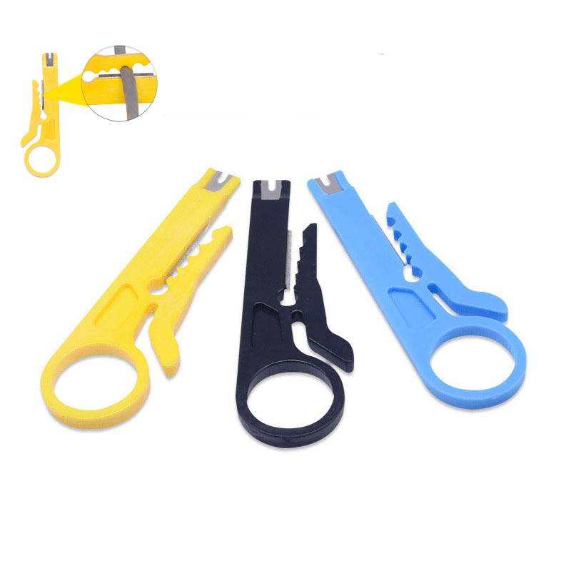 1PCS Mini Pocket Portable Wire Stripper Knife Crimper Pliers Crimping Tool Cable Stripping Wire Cutter Cut Line Pocket Multitool