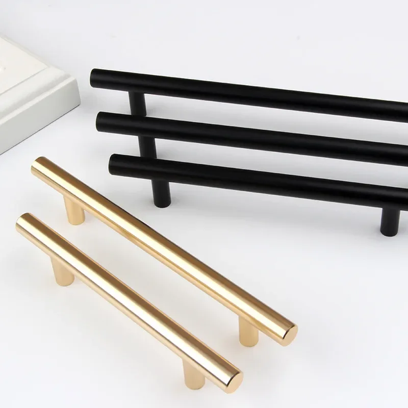 Kitchen Door Cupboard T Bar Pull Straight Handle Knobs Cabinet Pull Diameter 10mm Stainless Steel Handles Furniture Hardware door handles cabinet handles