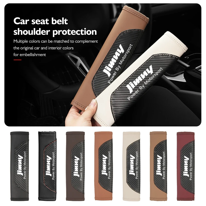 Car Leather Safety Seat Belt Shoulder Cover Protection Accessories for Suzuki Jimny jb32 jb23 jb64 jb43 jb53 jb74